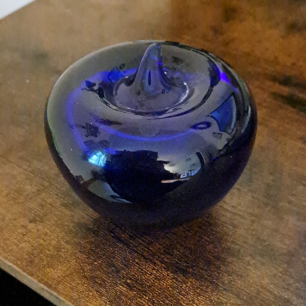 Captivating Blue Swirl Glass Art Sphere